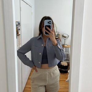 Aritzia Wilfred Little Cropped Jacket in Ardoise
